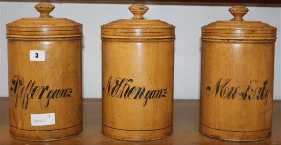 3 Toleware cannisters